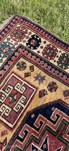 Lovely Fresh Antique Caucasian Akstafa arrival from a Swiss Estate

Some hot bleeding red, priced to sell

117 x 168cm or 3‘8 x 5‘5

$ 555 shipped ❤️        