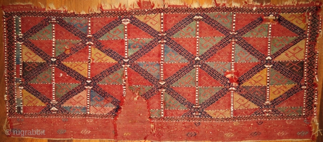 Shahsavan or Kurdish mafrash side panel jajim, 19thc.                         
