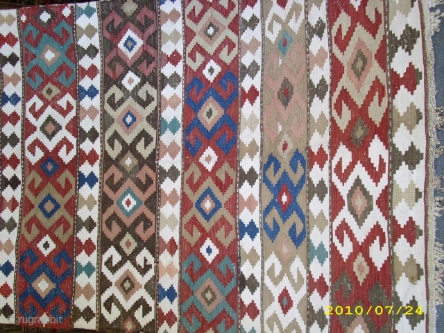 cacausian kelim about to 74 years old need repair woole cotton size 245x140cm                    
