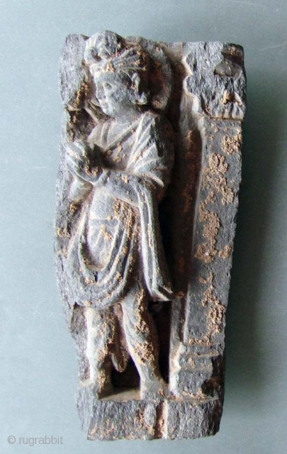 Standing Boddhisattve with folded hands
Schist
Gandhara
2-3 century 
18cm high
I have more pieces on my website www.m-beste.de                  