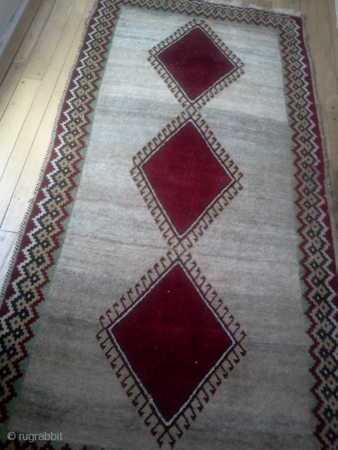 A Qashqaii Gabbeh rug, wool foundation, 3'4"x6'8".                          