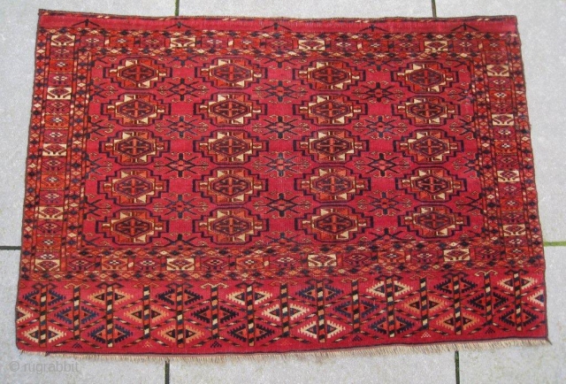 Yomud (Tekke influenced) chuval,19th century in excellent condition. If not for the structure it would be more difficult to really say it is Yomud. Its design is certainly influenced by Tekke (or  ...
