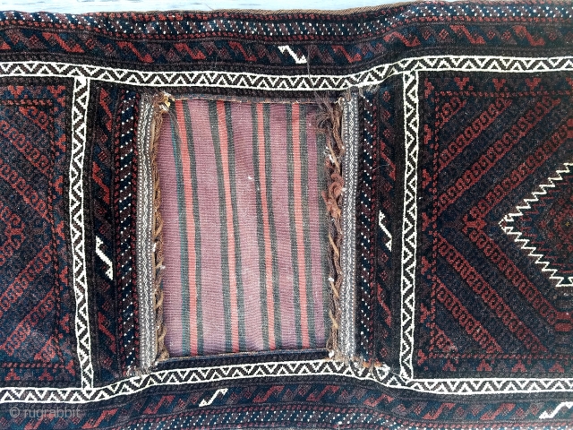 Baluch khorjin - made into pillows that can be removed easily.  Minor traces of silk in center.  $225 USD + ship          