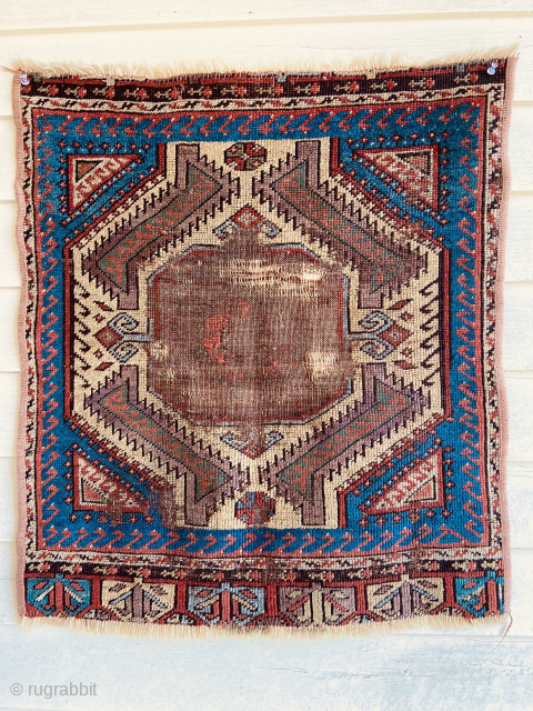 Old Anatolian yastik - about 23” x 26”. As found. Nice color, including purple, and good weave. rmartin4155@gmail.com if interested.             