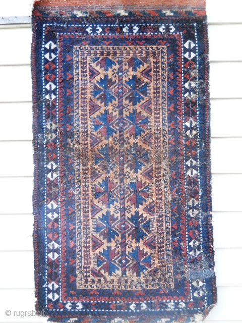 Baluch - rough as found condition.  pretty much intact.  Glorious color and wool(what remains)                 