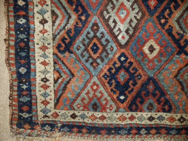 Jaf Kurd - about 24" x 28", nice color, wool and weave.  Good pile with some brown oxidation, and old, crude border repair about 1" x 1.5"     