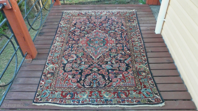 FINE GENUINE ANTIQUE PERSIAN MAHAL
VILLAGE KNOTTED PILE RUG 1930 or Earlier
ARAK REGION, WEST PERSIA
SIZE: 2m x 1.3m (6ft 6.5 inches x 4ft 3 inches) 
Hand Spun Wool Pile Finely Asymmetrically Hand Knotted  ...