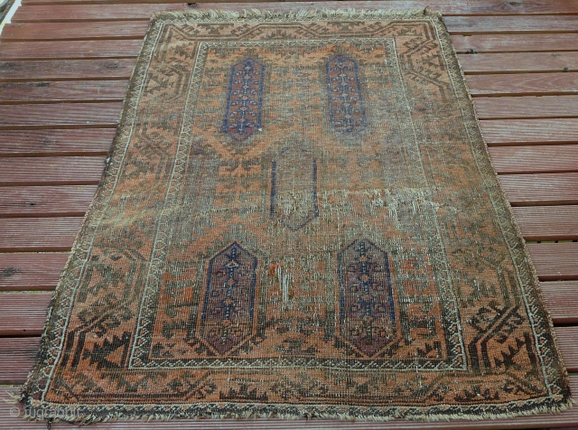ANTIQUE BALUCH YACOB KHANI RUG 1920
West Afghan / Persian Border
VEGETABLE DYES
Dimensions: 1.36m x 0.91m (4ft 5 inches x 2ft 11.7 inches)
Contact us for shipping quote - can send a few in one  ...