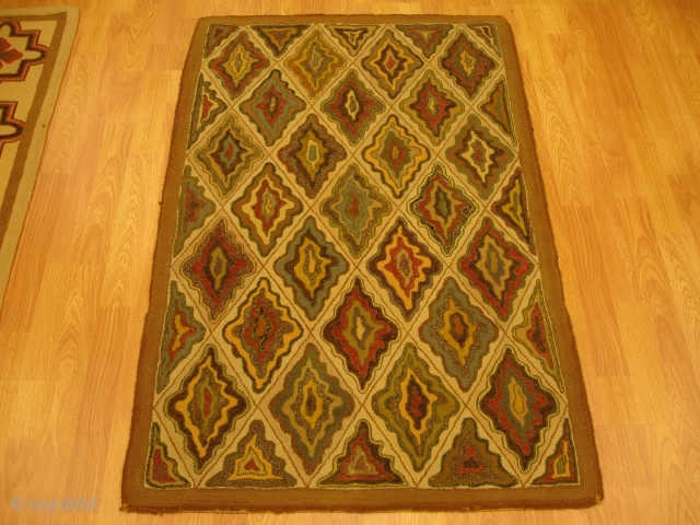 2' 9'' x 4' 4'' - c. 1910 - American Hook Rug - $900                   