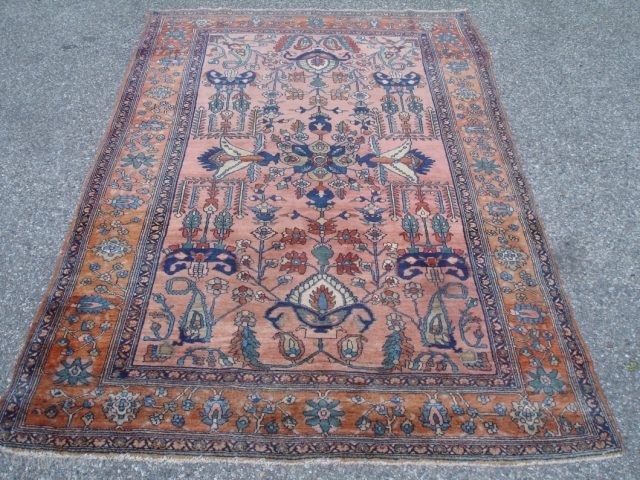 4' 6'' x 7' 2'' c. 1910 Sarouk - Great condition.  Soft.  Good colors.  $2,500               