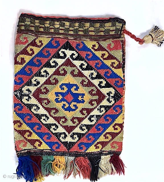 Beautiful Antique Uzbek cross stitches purse, excellent natural colours. Good condition. The size: 23cm X 16cm.                 