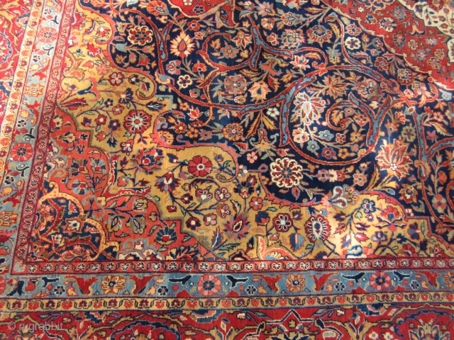 MERINO WOOL KASHAN IN SUBERB CONDITION  8 FT 4 INCHES X 12 FT 6 INCHES                 