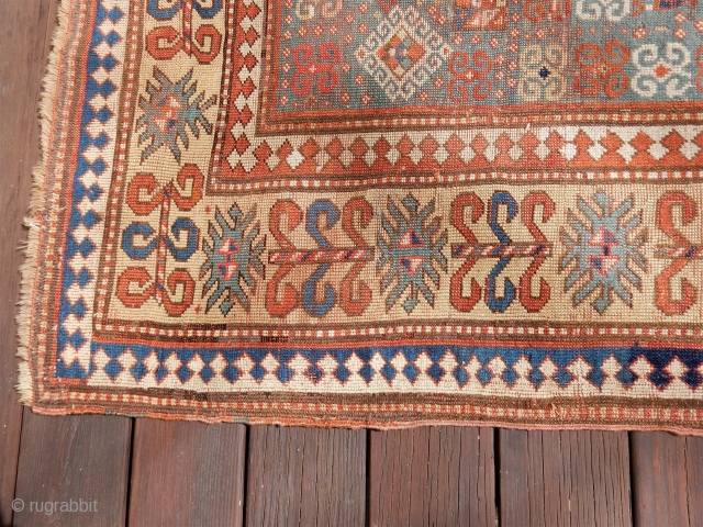 antique bordjalou kazak - large size of 63 x 89 inches - great price now                  