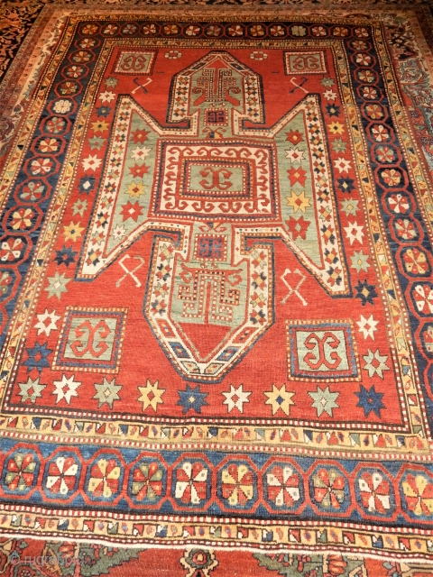 ANTIQUE SEWAN KAZAK IN A+ CONDITION - 5 X 8FT SIZE                      