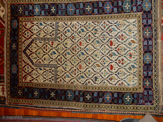 KUBA PRAYER RUG IN A + PILE AND CONDITION $5000
