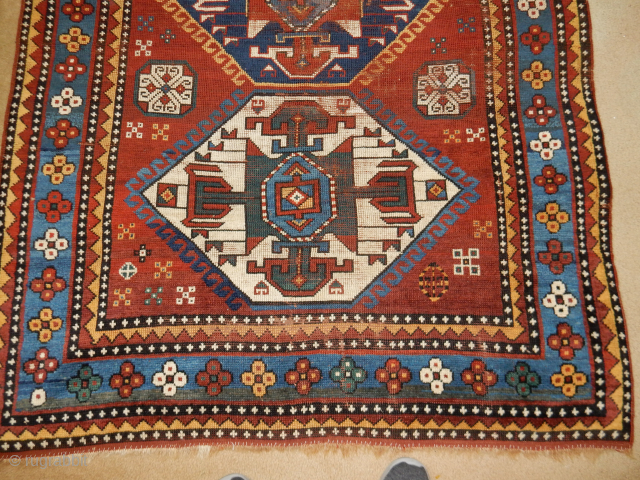 4 x 7 ft size NOW ON   EBAY SELLING TONIGHT FOR $1.00   "ANTIQUE KAZAK RUG"              