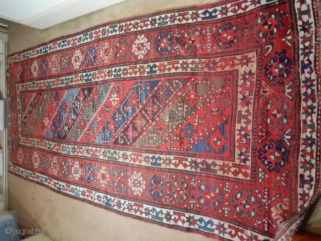 LARGE 4 X 9 FT. KAZAK/GENGE WITH DECENT PILE FOR USE ON THE FLOOR AT A MODEST COST -  HAS 2 SMALL WELL DONE PATCHES 

SOLD      