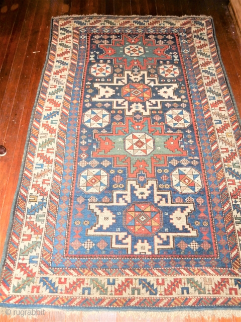 large caucasian rug with excellent pile -43 x 72 inches - one old repair-  on ebay                