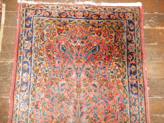 KASHAN RUG NEEDING A WASH 27 X 62 INCHES 
DECENT CONDITION AND PILE WITH COMPLETE ENDS AND SIDES
$220 INCLUDING USA SHIPPING            