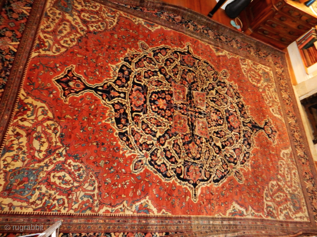 A FANTASTIC CARPET IN THE BEST ORIGINAL FULL PILE CONDITION . PRICED ACCORDINGLY .
SOFTEST FLEXIBLE FOUNDATION . ABOUT 10 X 14 FEET . A RUG OF THIS QUALITY USED TO SELL FOR  ...