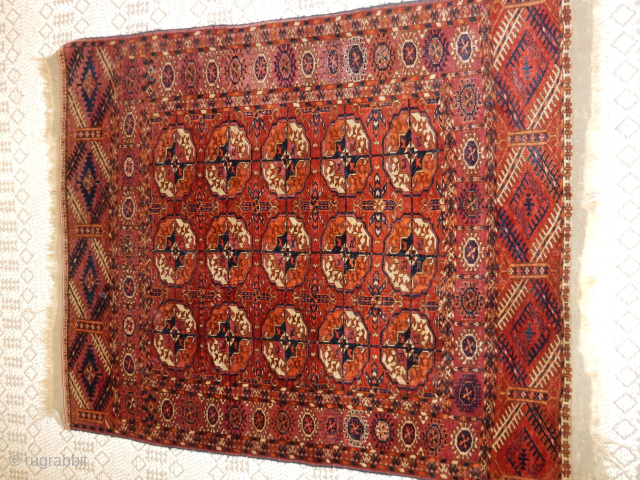 TEKKE SMALL RUG IN EXCELLENT PILE AND CONDITION NO REPAIRS ALL GOOD DYES 
$400                   