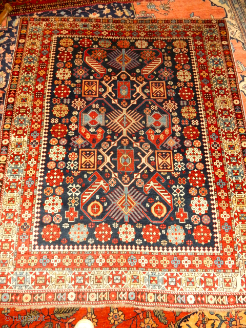LARGE 4 X 5 FT KUBA RUG IN SUPERB CONDITION                       