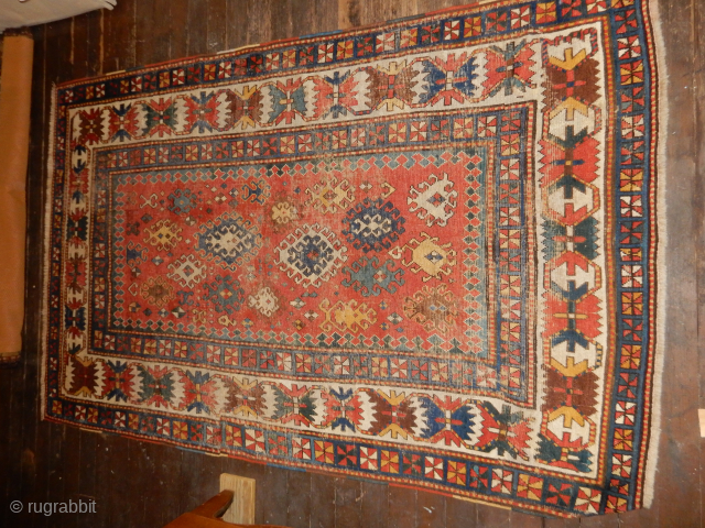 SIZE OF 5 X 7 AND VERY GOOD PILE WITH SOME WEAR ,ALL NATURAL DYES , SOLID AND USEABLE RIGHT AWAY - $1000