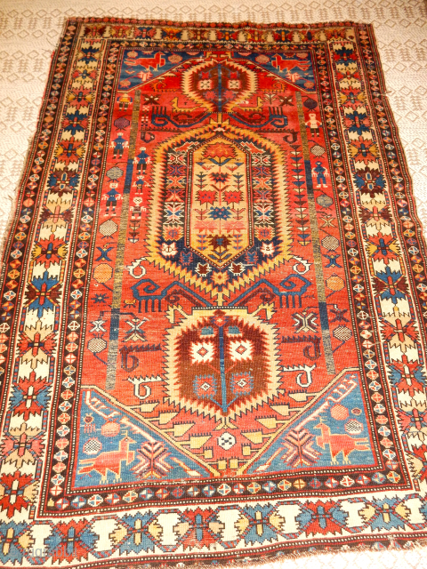 SHIRVAN RUG WITH A GREAT DESIGN - $1800 OR OFFER                       