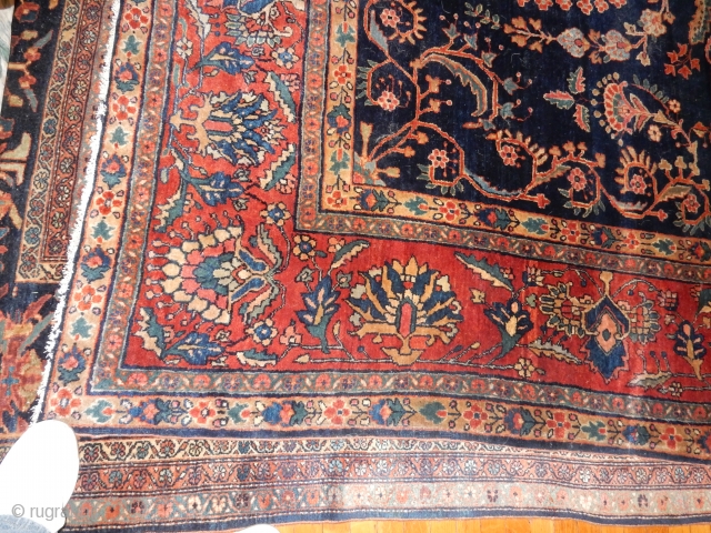 FULL PILE BLUE SAROUK - CIRCA 1915- SIZE OF 8 1/2 X 11 1/2 FT  - NO CONDITION ISSUES- A WONDERFUL  CARPET         