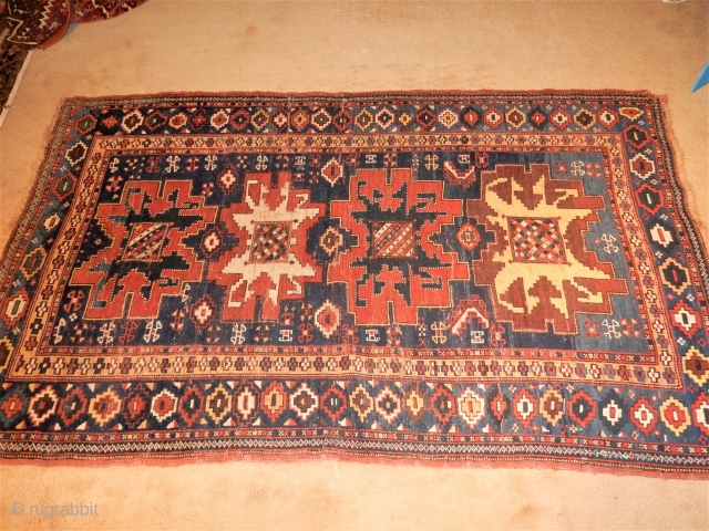 LARGE 52 X 76 KAZAK IN GOOD CONDITION -ALL ORIGINAL                       