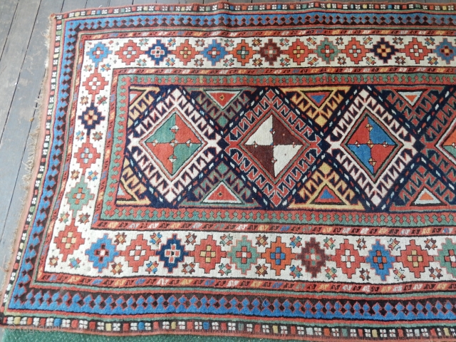 FULL PILE SOUTH CAUCASIAN LONG RUG - 54 X 94 INCHES  - ABSOLUTELY SUPERB CONDITION-FULL PILE - ALL ORIGINAL - NO REPAIRS - NEAR PERFECT - ALL GOOD DYES - COMPLETE  ...