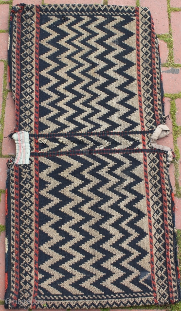 Very nice zigzag design, Qashqai shish tamrah technique saddlebag.                        