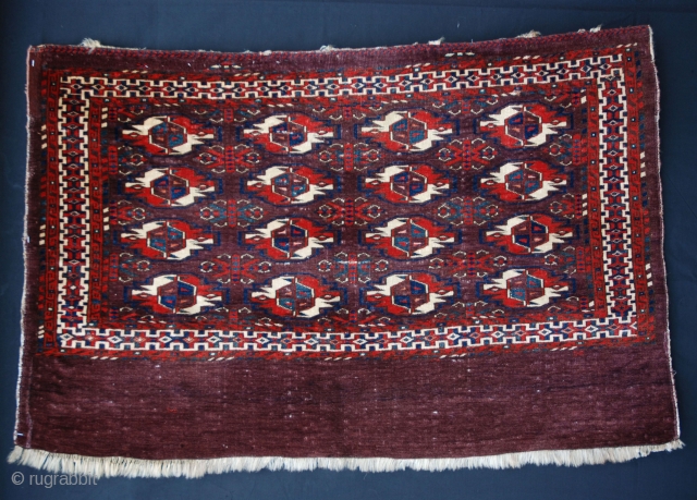 Turkmen Chuval with cotton wefts and good natural colours.                        