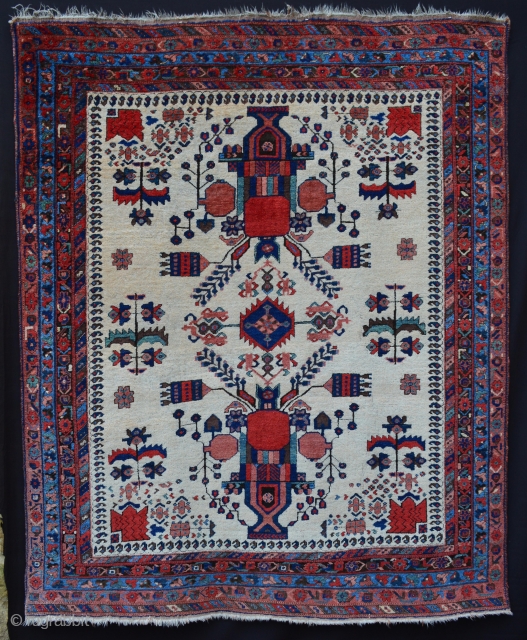 Very attractive and decorative Afshar rug circa 1900 in good overall condition - 2m x 1.60m (6' 6" x 5' 3"). Price includes shipping.         