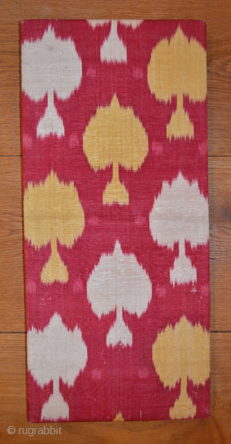 Silk Ikat Mounted Panel - Uzbekistan - 58cm x 26cm (24" x 10").                    