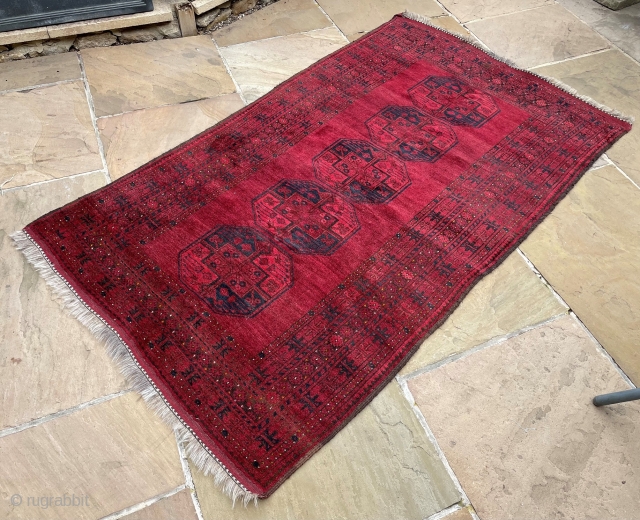 SUMMER SALE time and first offer from my website is a lovely red Daulautabad Afghan rug 2.13m x 1.23m (7' x 4') in excellent condition and dating to the early 20th century.
Price  ...