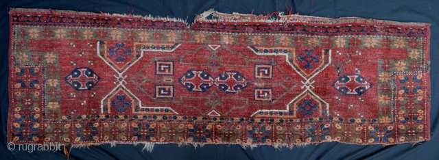 Pair of Ersari Turkmen 'kejebe' wedding trappings just acquired from an old English country house. Both have moth damage and need a very good bath!
Please ask for an image of the other  ...