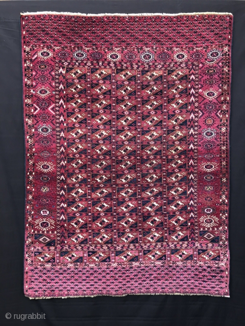 Attractive Teke rug with all-over ‘aina-gul’ in evenly low pile.                       