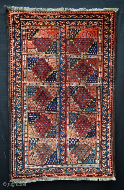 Middle Amu Darya group Ersary Turkmen rug with unusual field design and in good overall condition albeit pile is evenly low. 1.27m x 0.82m (4' 2" x 2' 8").    
