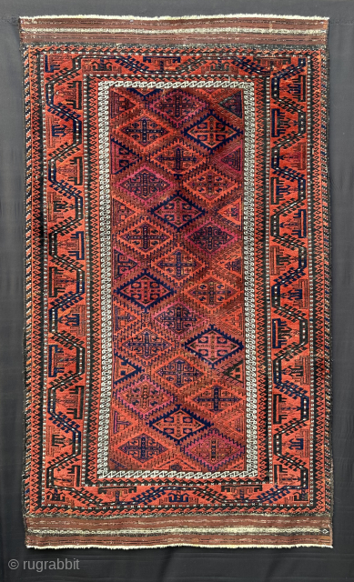 For quick sale and bargain offer, Baluch rug in good overall condition.
$800 or best offer.
Contact brianmacdonaldrugs@gmail.com                 
