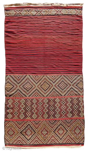 Flatwoven grain sac ( Tilist ), Marmoucha tribe, Morocco. Circa 1940. Size-287x154cm. Excellent condition.                   