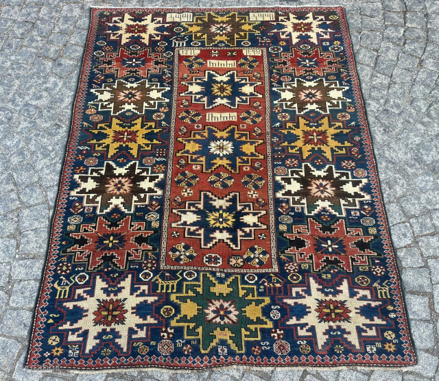 Lesghi rug Caucasus Dated 1916 in good condition  Cm - 130 x 170 F - 4’3 x 5’7              