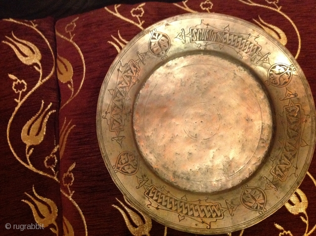 Copper plates 32 cm in diameter .inscription an armenian . Der Simon                     