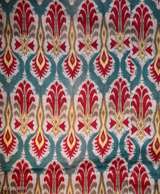 Russian Faux Ikat Panel. Circa 1880's. In excellent condition, with an interesting back panel as well. 222 x 192 cms             