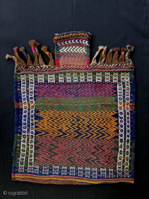 Large namakdān, woven by the Afshārs of Khorassān or by Baluchi of the same area. 55 x 70 cm. (1’10" x 2'4"). Excellent condition.         