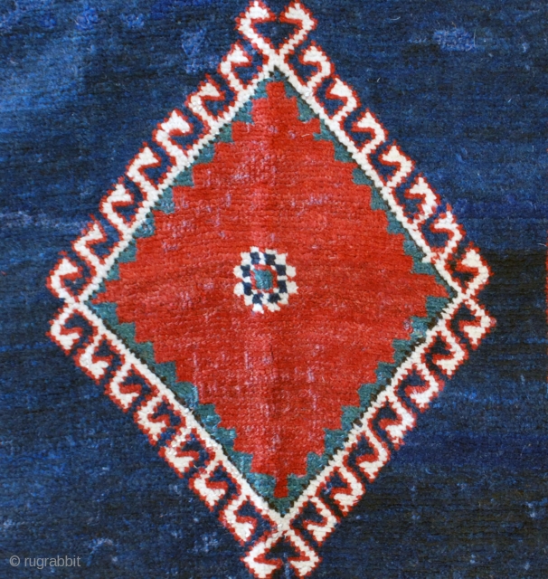 Luri rug, 1st quarter 20th c, 110 x 192 cm. Small repiled spots in field, slight wear to center, otherwise high pile in general with original sides. Wool on goat hair.  