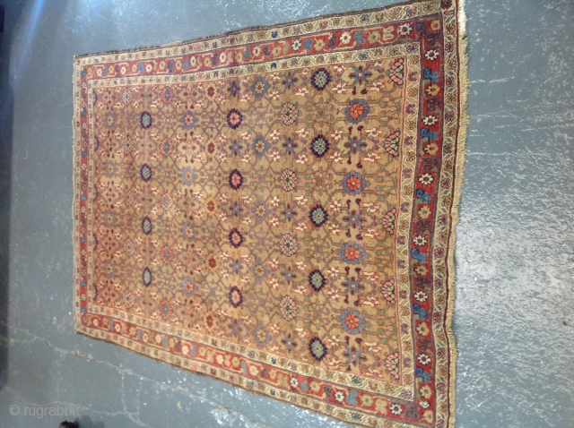 Antique bijar rug 178x126cm, even wear consistent with age.                        