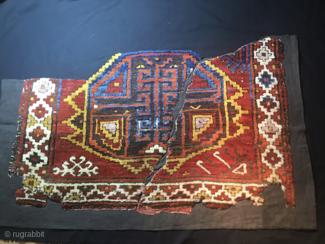 This is a Karacadag rug fragment in the province of Karapinar, Konya country, Central Anatolia, Turkey. Size is cm 50x140. Age is 1810/1820 according to late Sonny Berntsson who saw it in  ...
