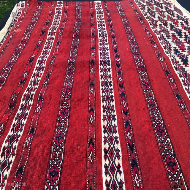 Turkmen Ak (white in Turkic/Turkish) Cuval Tekke. This is a wonderful tribal item, antique, really beautiful, in great condition. Cm 75x110. Most beautiful, finest, best pattern, best colors, best condition. Previous owner/collector  ...