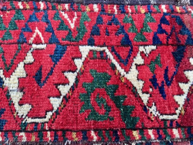 Turkmen Ersari pile rug fragment. Cm 35x180. First half 19th century. Kind of Salorish flavor. Fantastic deep saturated colors. Ask for more pics & infos.        